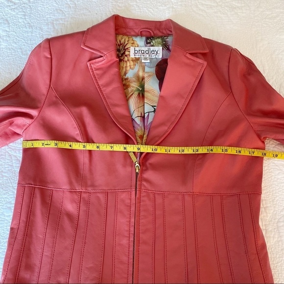 Bradley Bayou 100% Leather Peplum Ruffle Zip Front Jacket - XXS - Picture 10 of 15